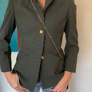 Green military blazer